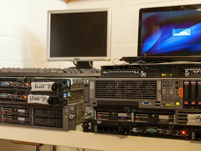 Lab worker manipulating high-voltage equipment with the cursor